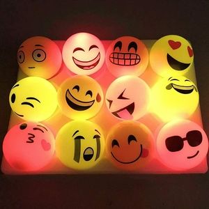 Emoji Light Up Flashing Rubber Balls - 12pcs
